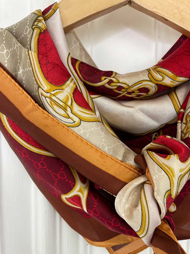 Malissa J Silk Feel Chain Neckerchief - Wine
