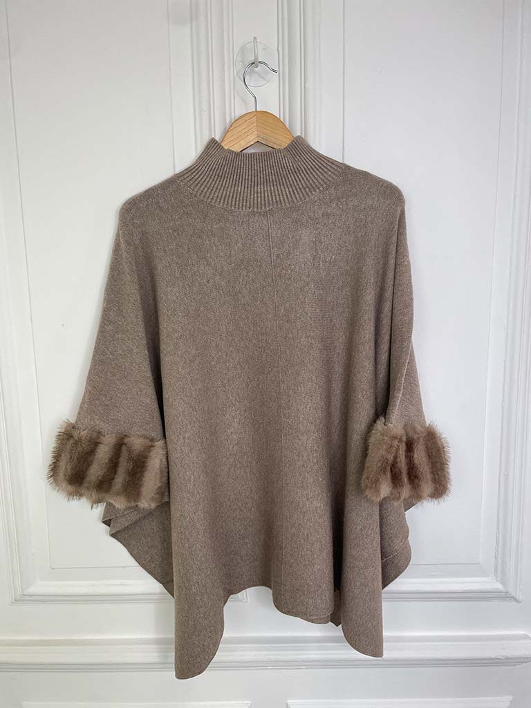 Faux Fur Boxy Knit - Mocha
