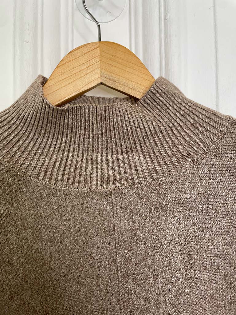 Faux Fur Boxy Knit - Mocha