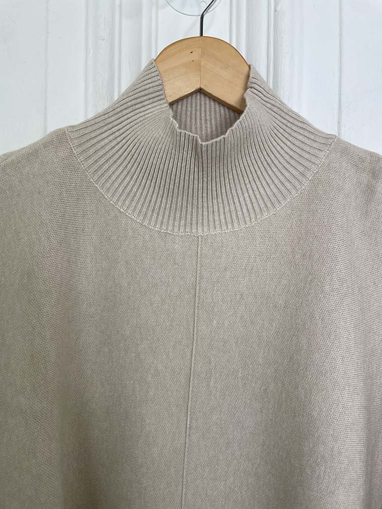 Faux Fur Boxy Knit - Almond