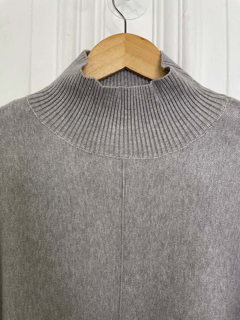 Faux Fur Boxy Knit - Misty Grey