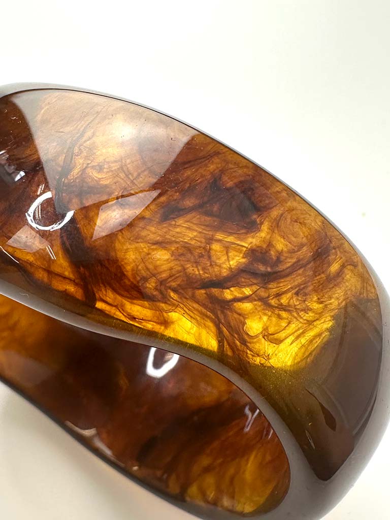 Vintage Cuff Bangle - Coffee