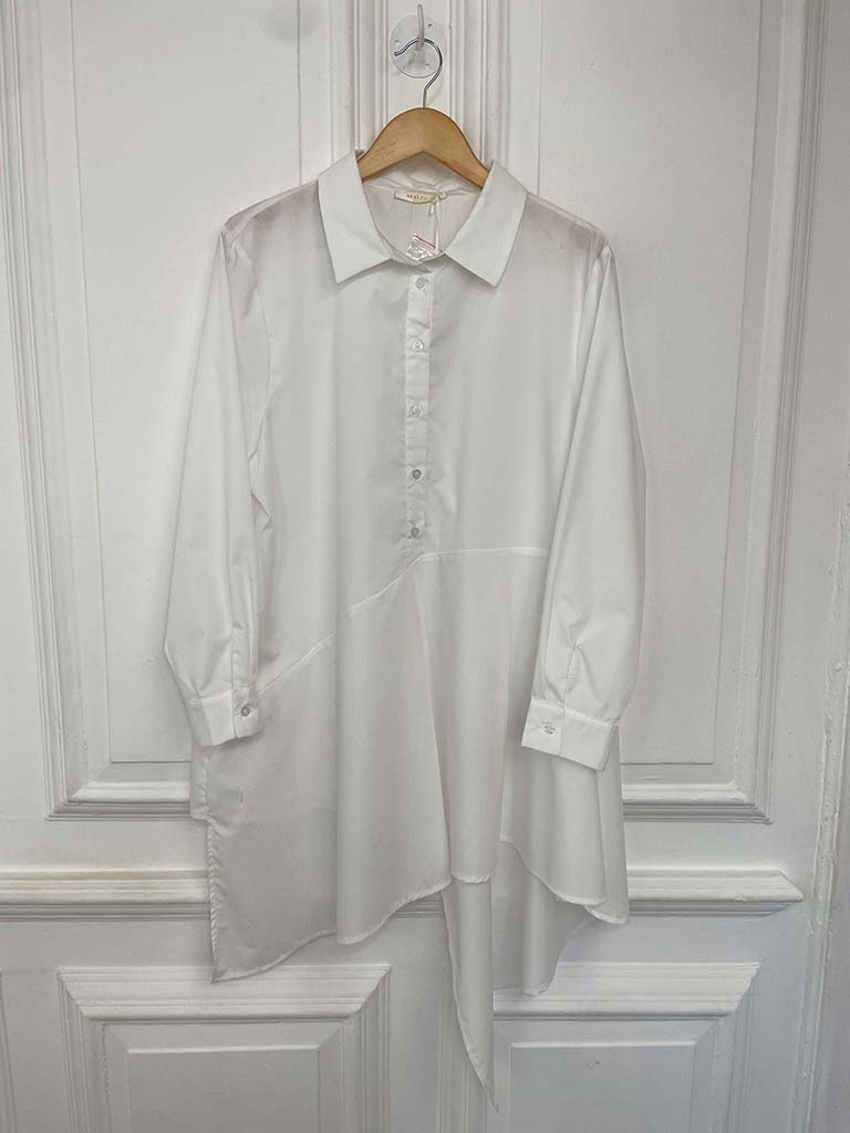 Malissa J Asymmetric A-Line Shirt - White