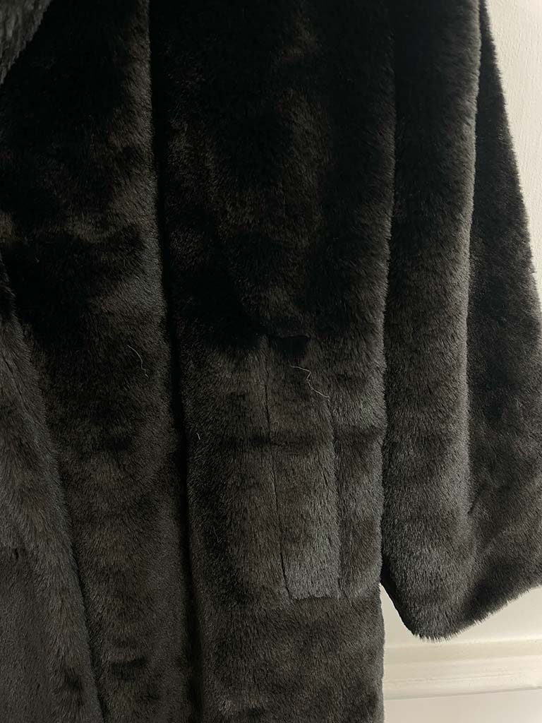 Luxe Faux Fur Long Coat - Black