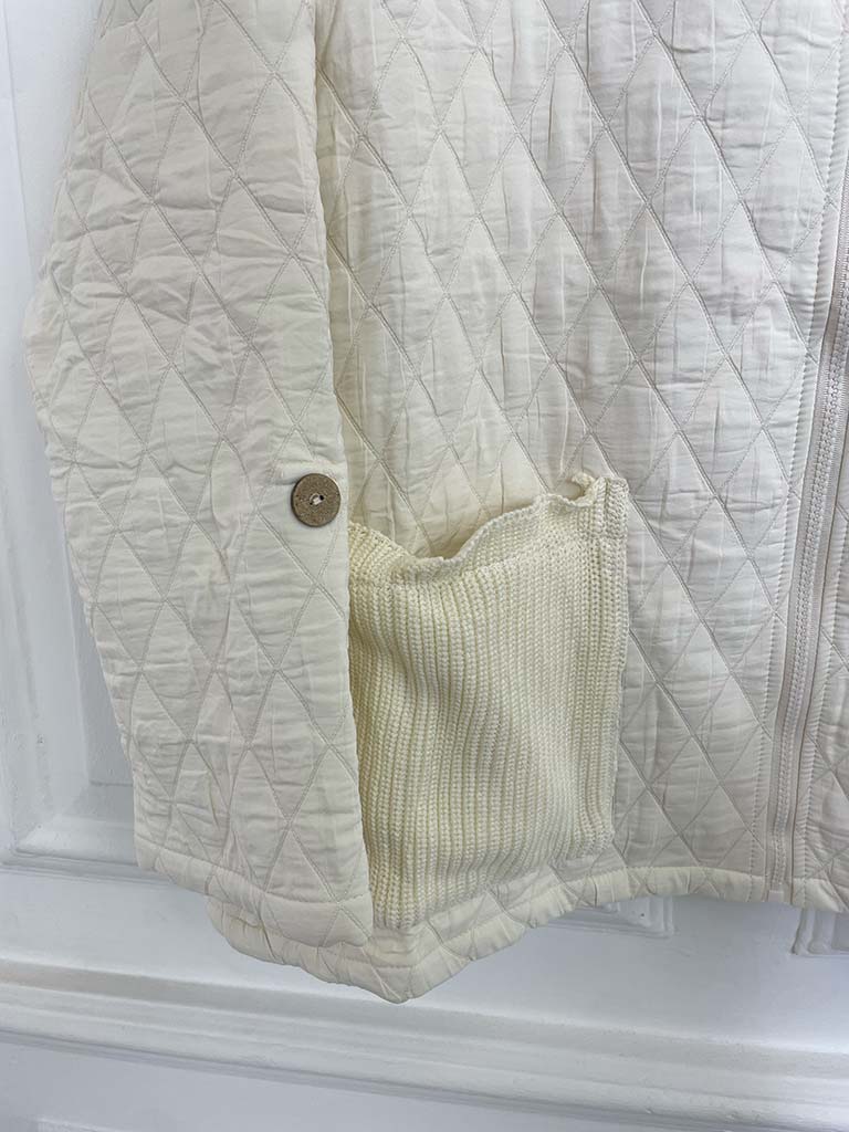 Quilted Hooded Jacket - Cream