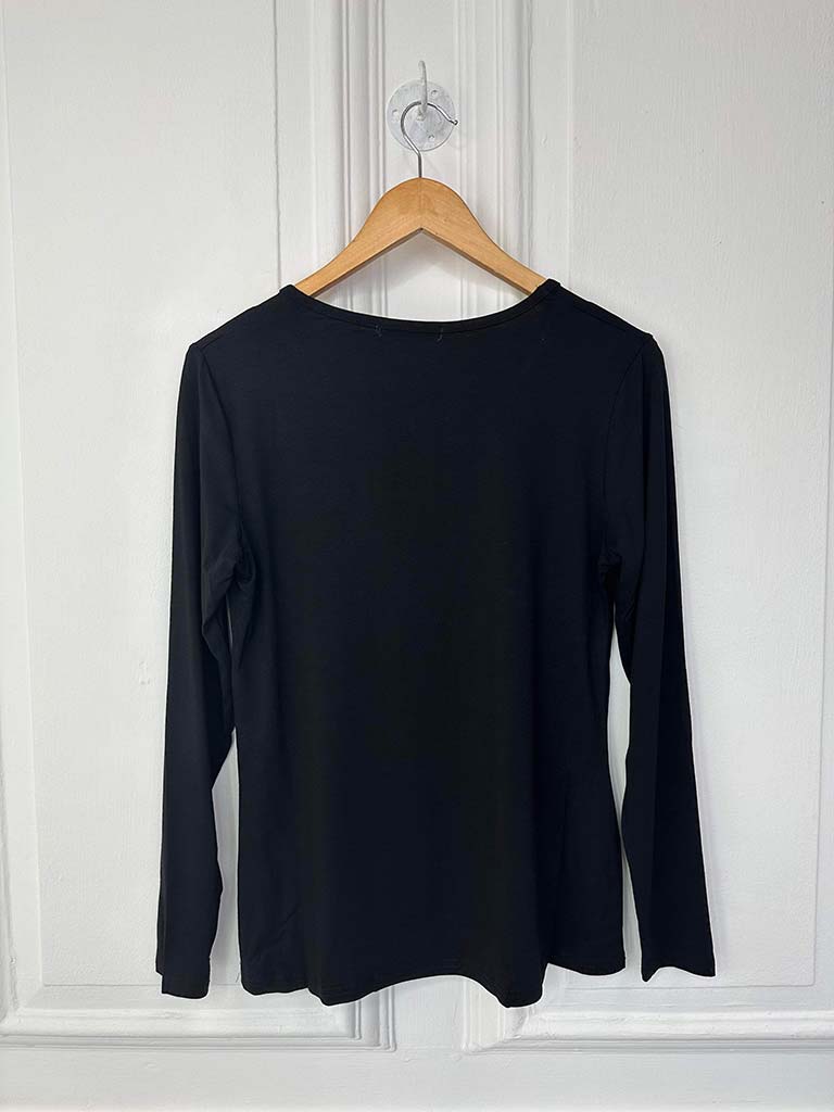 Malissa J Long Sleeve Basic Top - Black