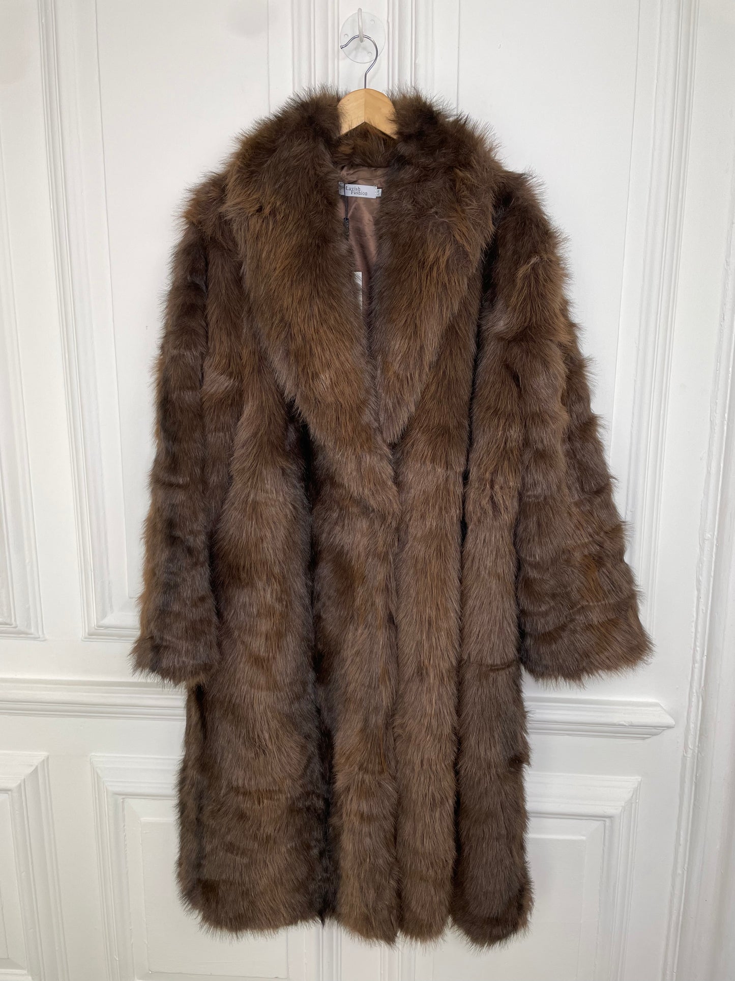Cocoa Faux Fur Long Coat