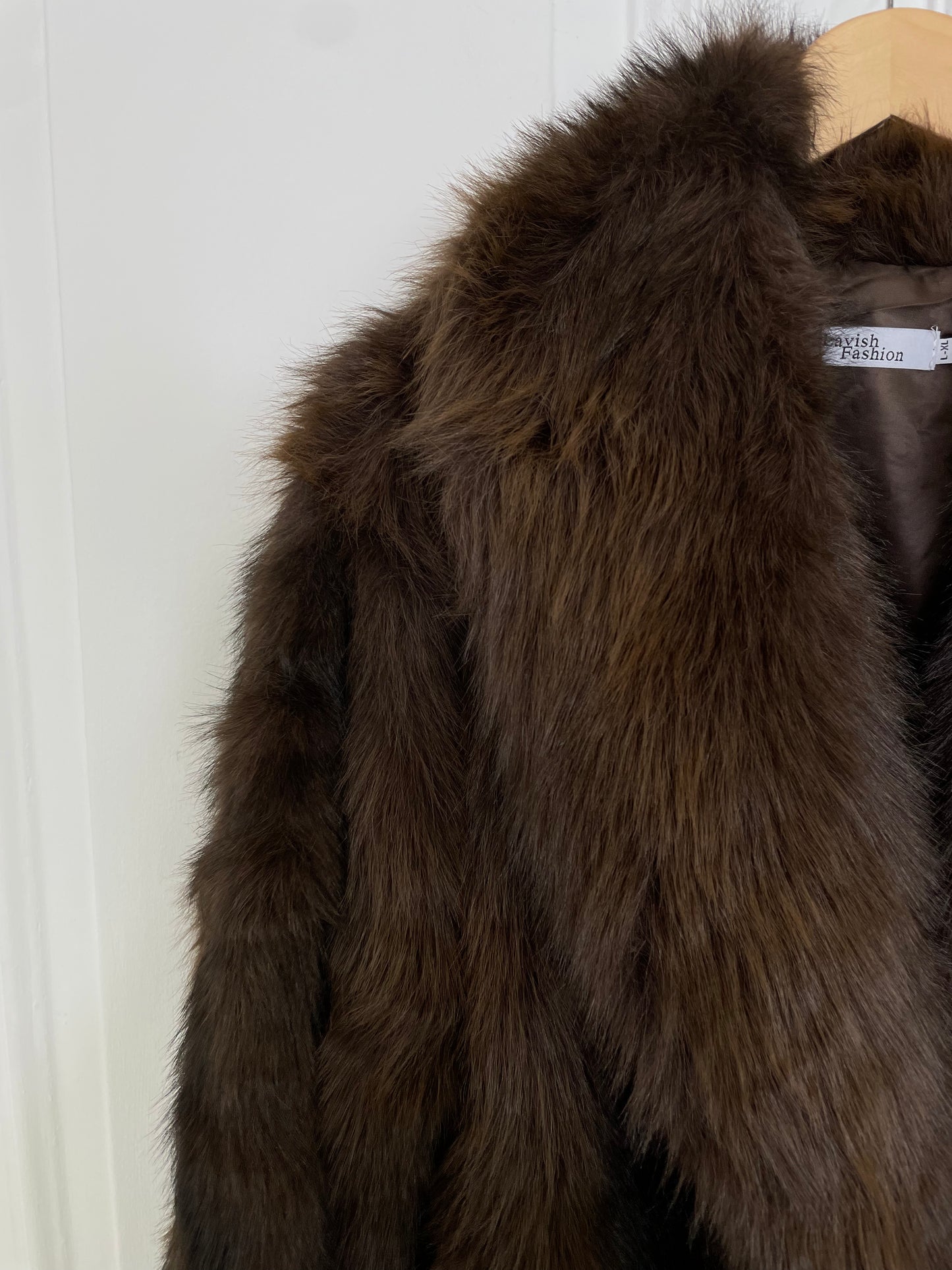 Cocoa Faux Fur Long Coat