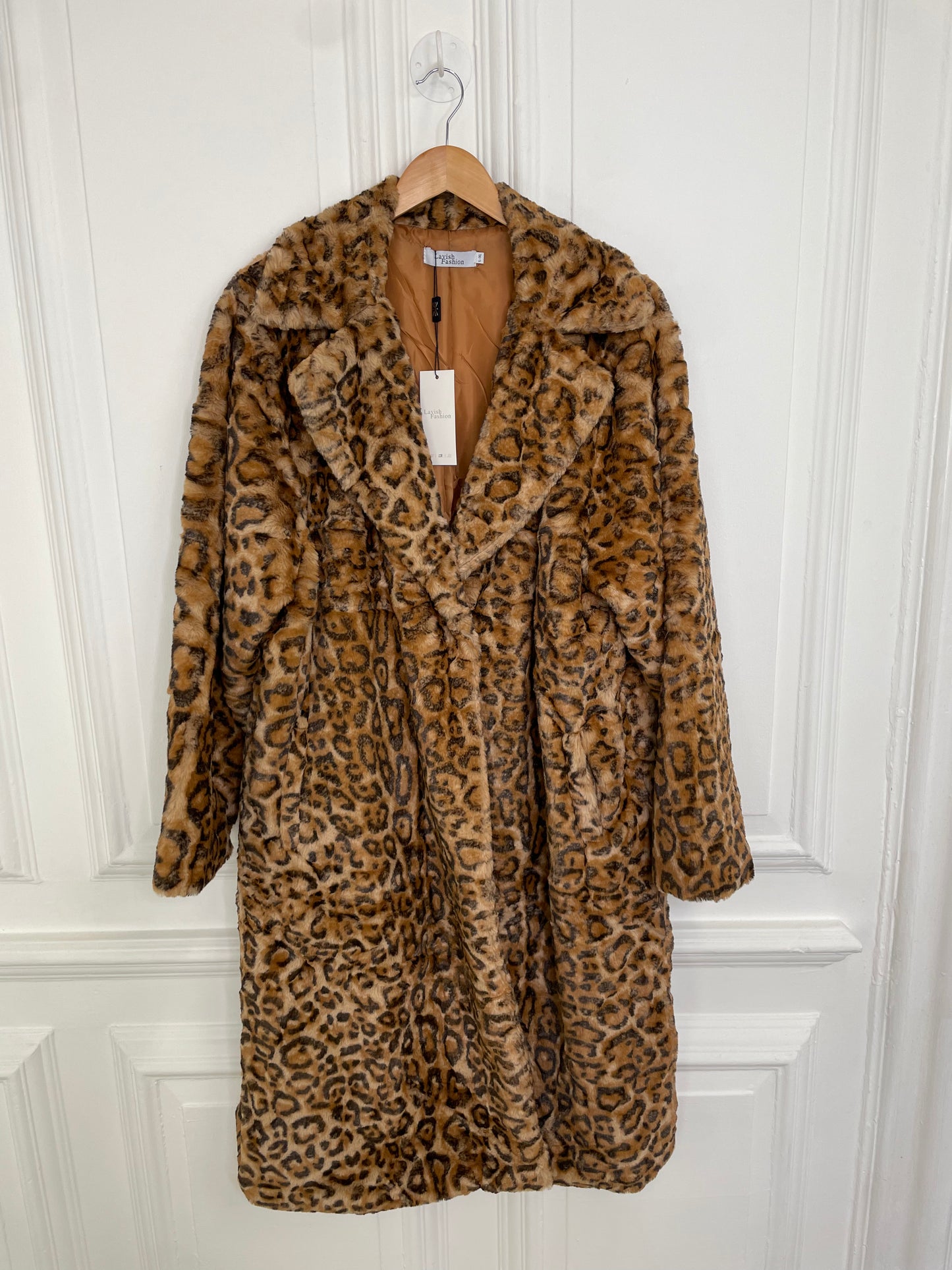 Leopard Faux Fur Long Coat