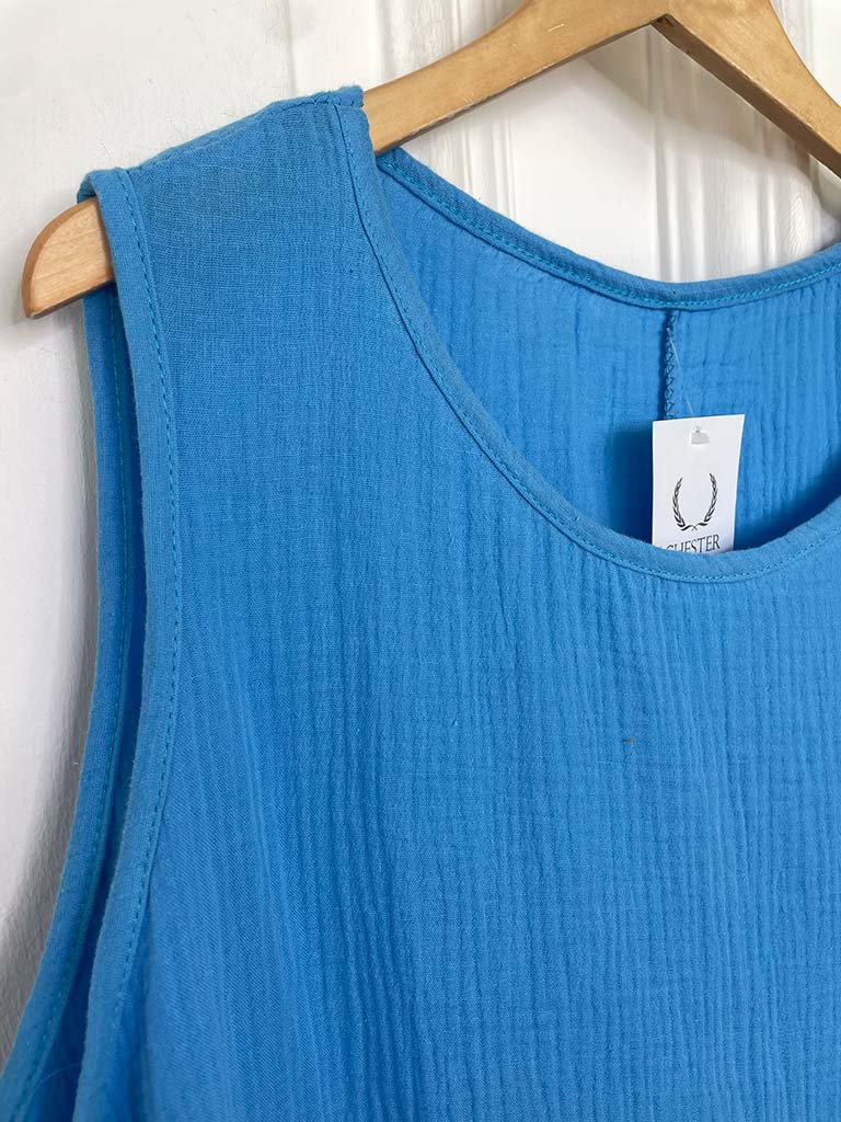 Seersucker Pocket Dress - Azure