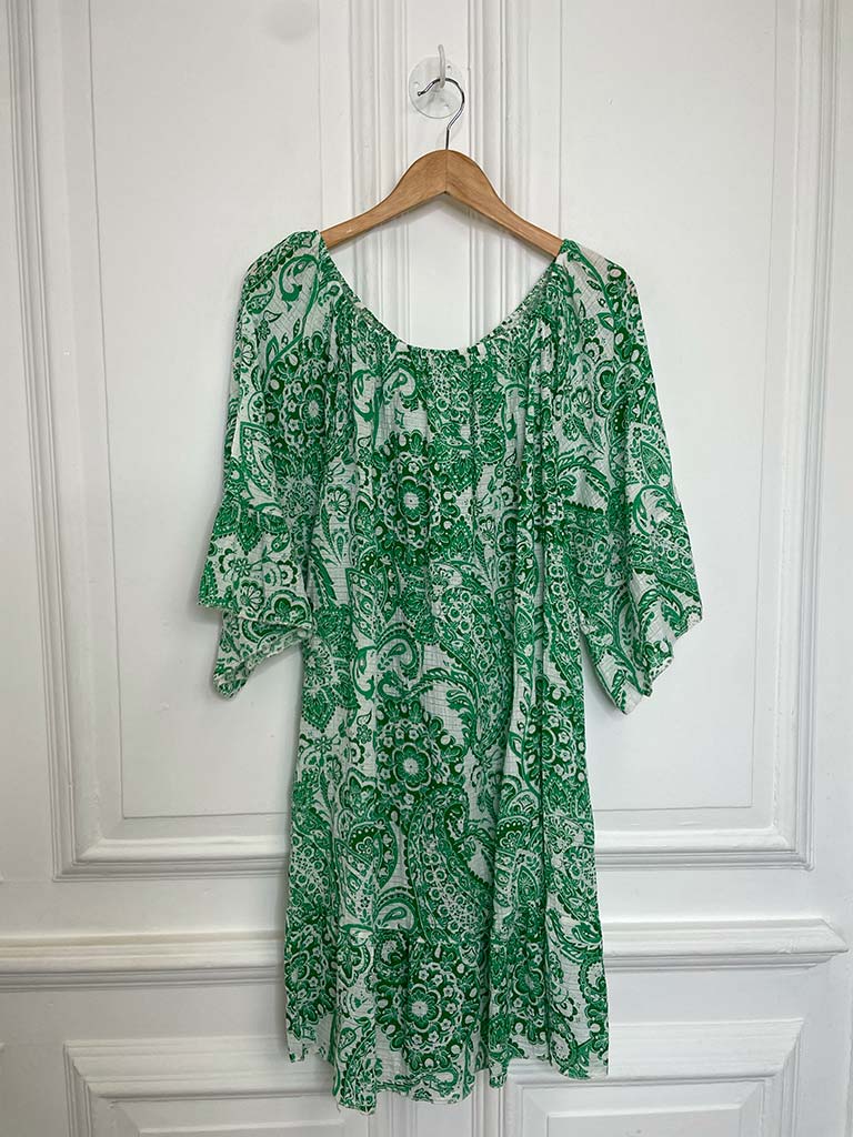 Paisley Cotton Sundress - Green