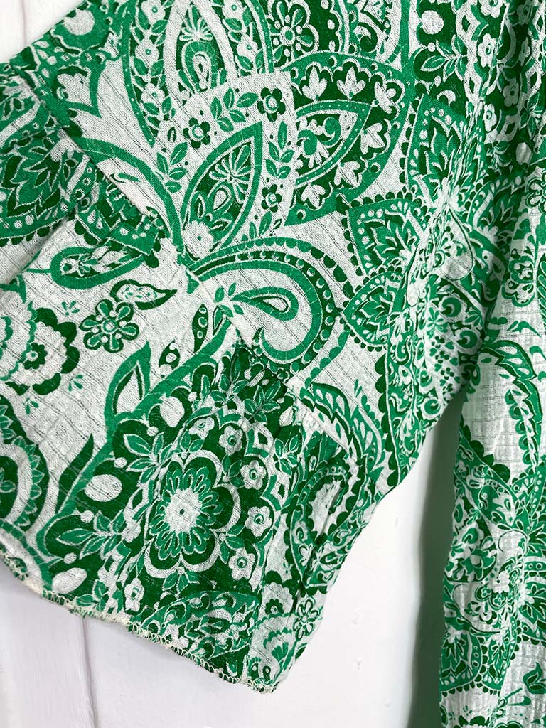 Paisley Cotton Sundress - Green
