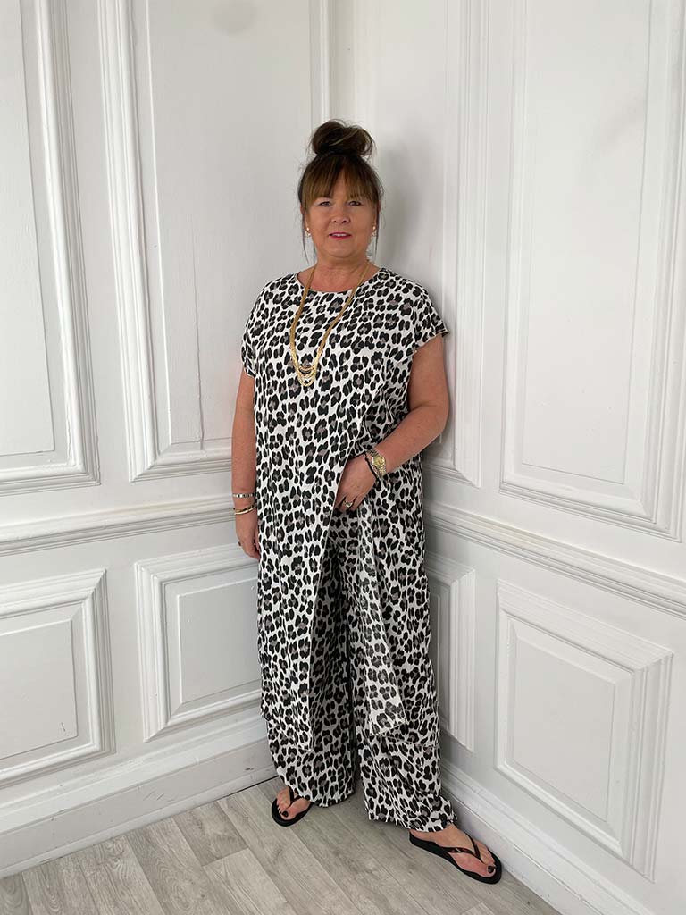 Drape Cross Over Co-ord - Leopard