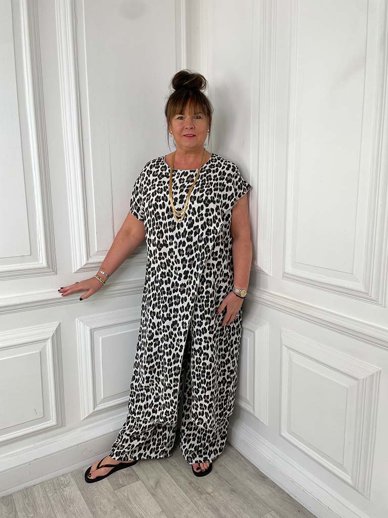 Drape Cross Over Co-ord - Leopard