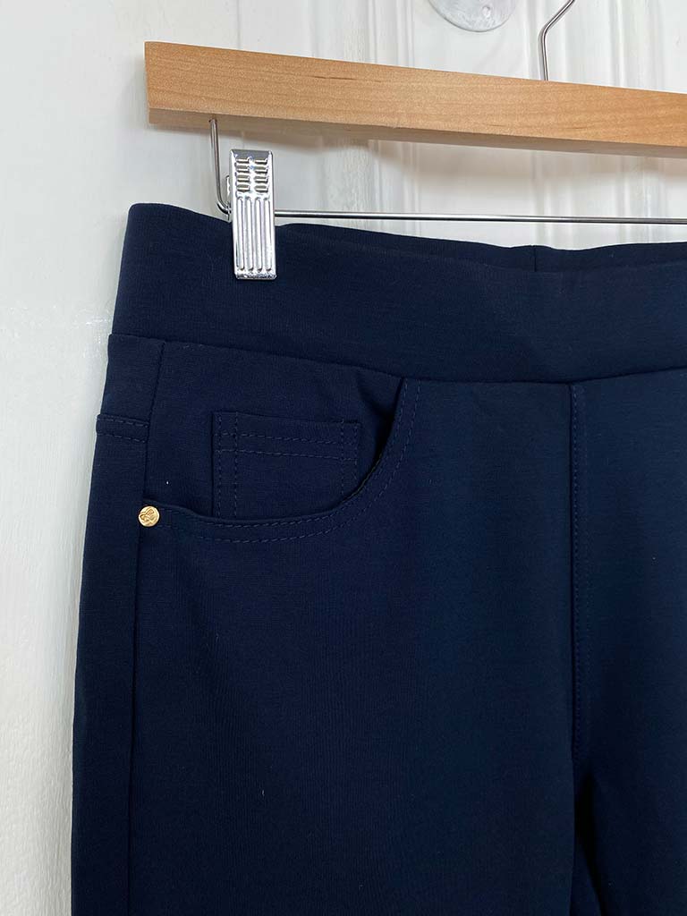 Stretchy High Waisted Jeggings - Navy