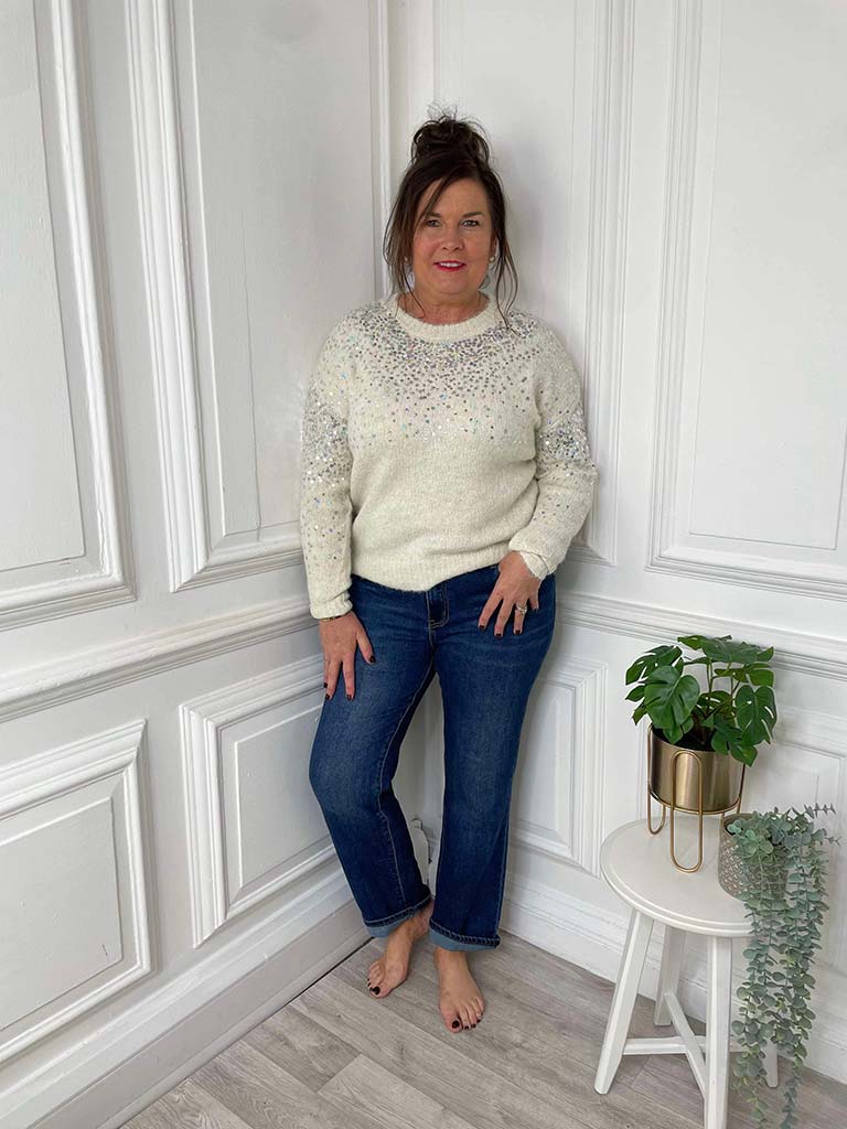 Malissa J Lace Print Top - Lace Border