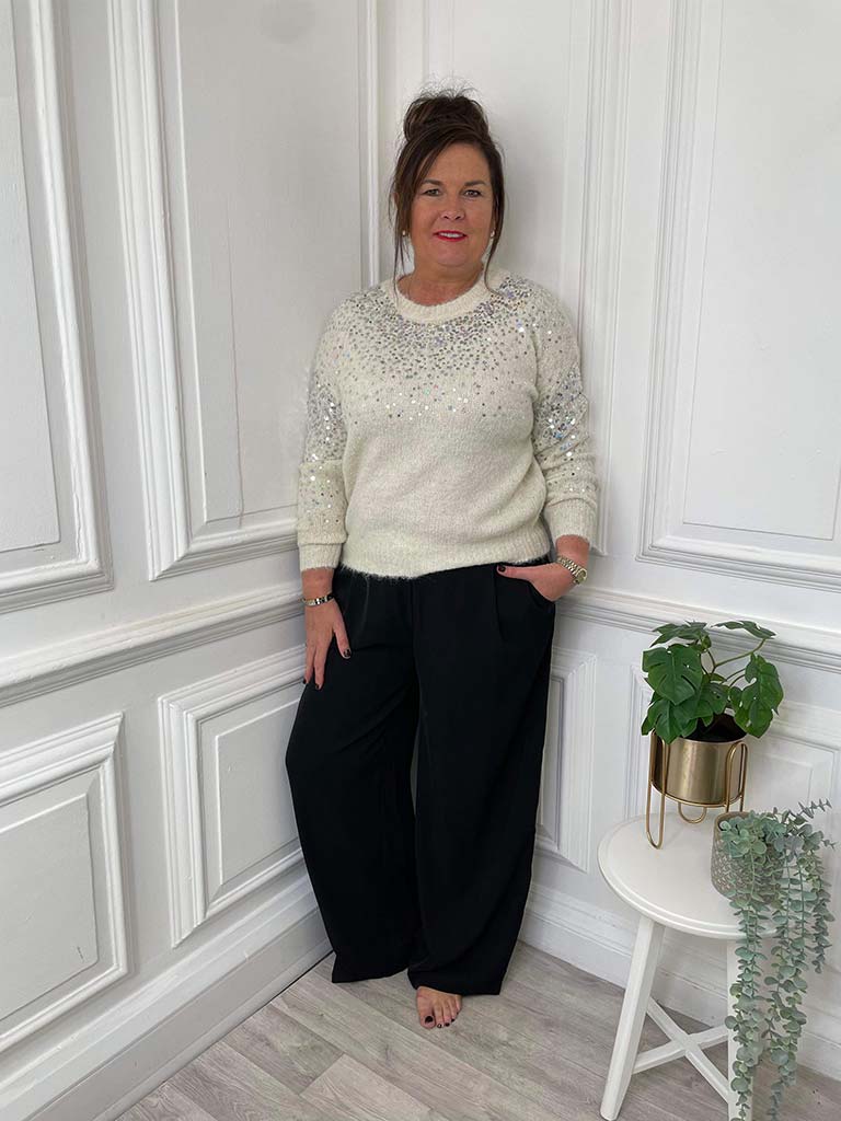 Malissa J Lace Print Top - Lace Border