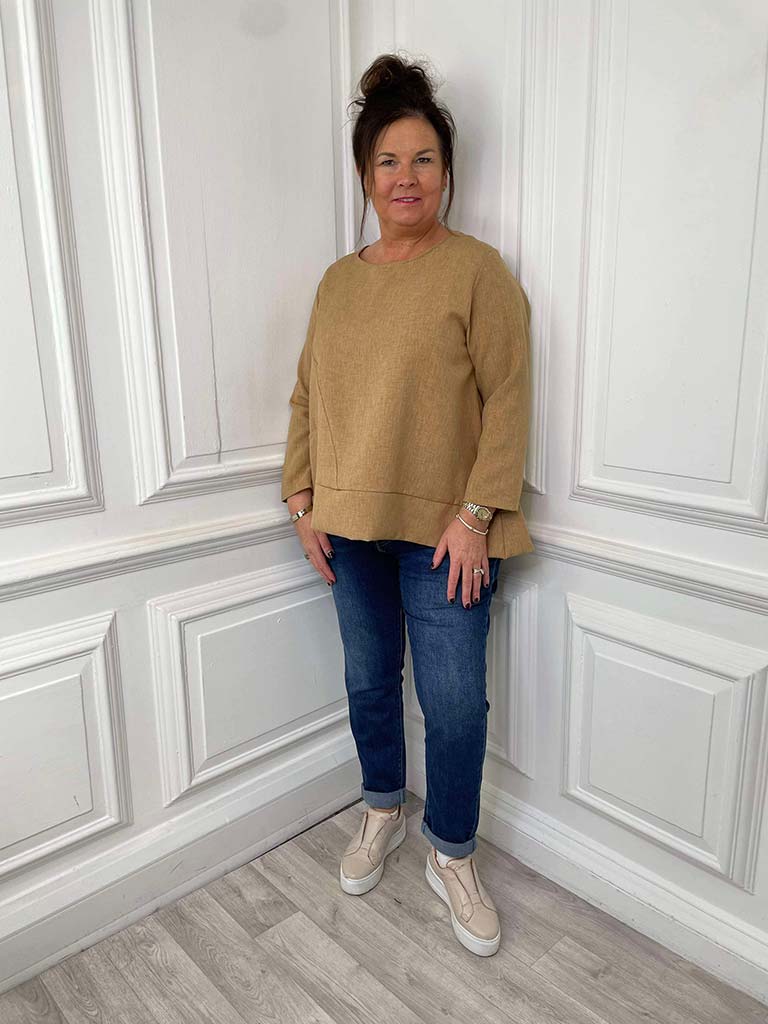 Malissa J Embellished Cowl Neck Poncho Knit - Mushroom