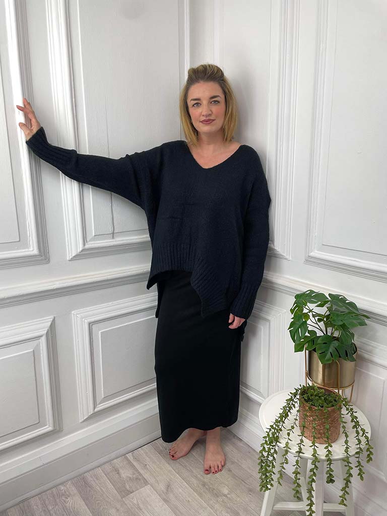 Malissa J Knitted Pencil Skirt - Black