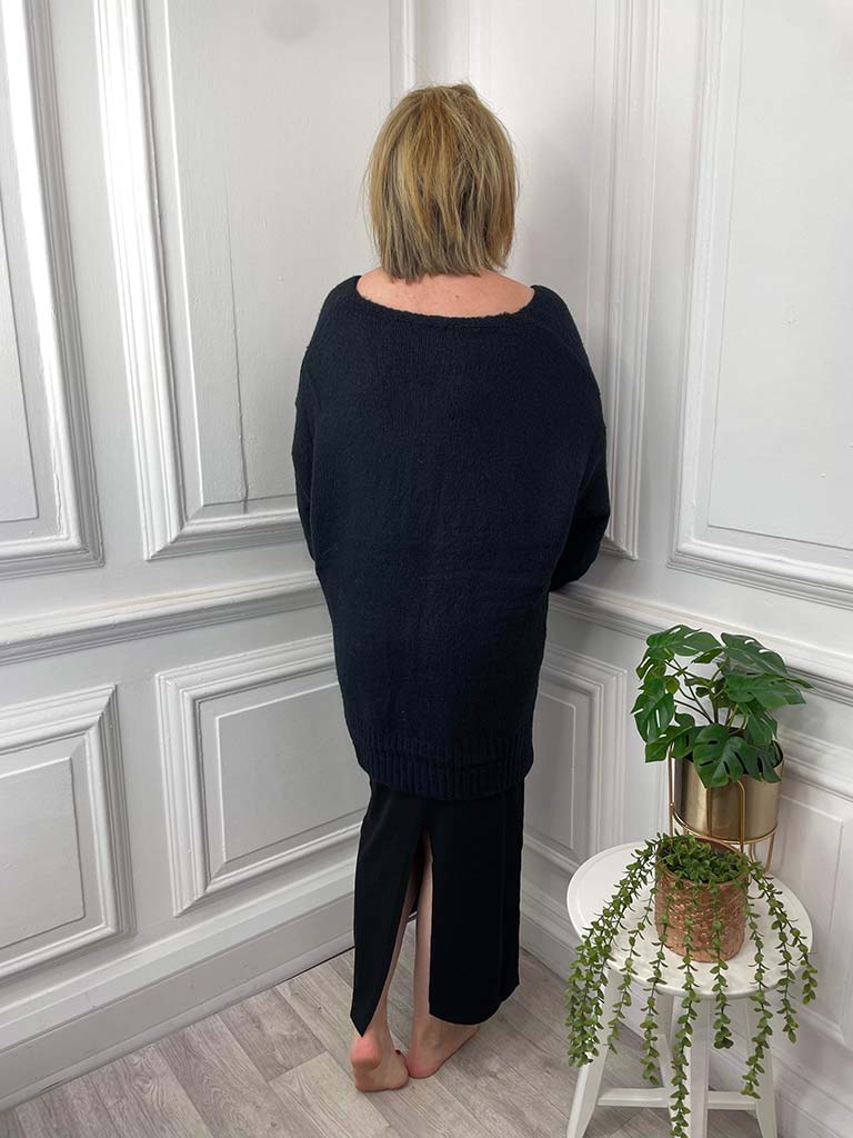 Malissa J Knitted Pencil Skirt - Black