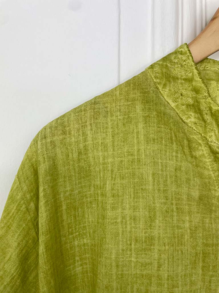 Broderie Anglaise Peplum Hem Dress - Kiwi
