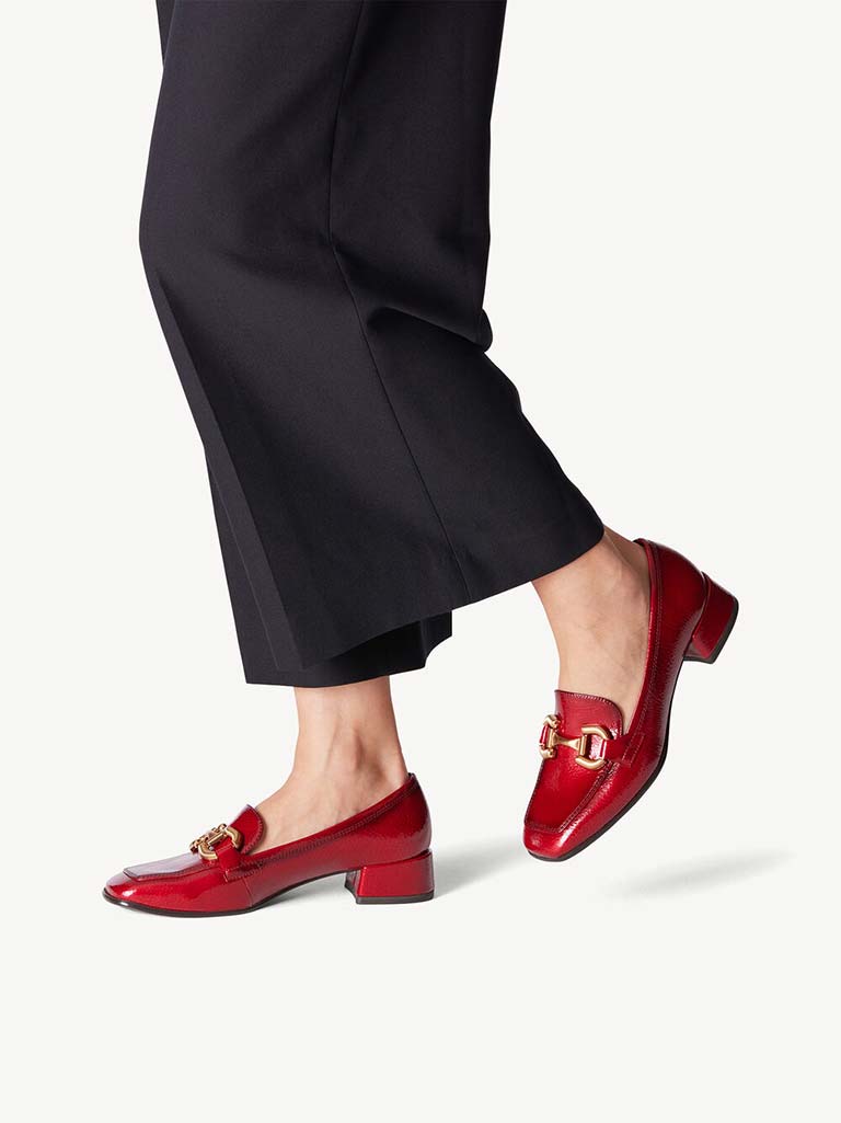 Tamaris Snaffle Heeled Loafers - Ruby