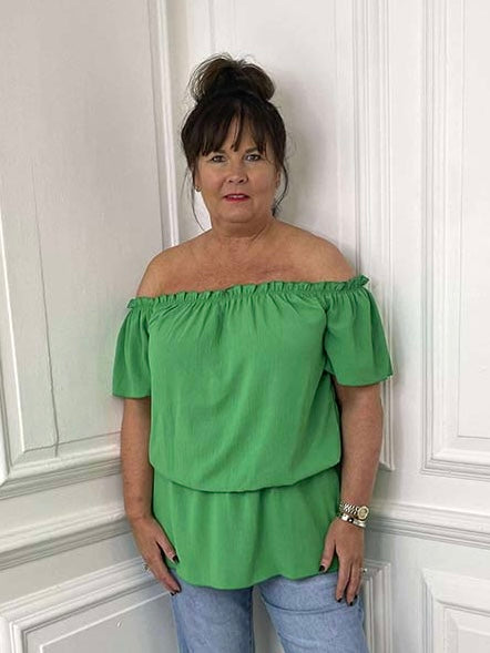 Bardot Peplum Top - Clover