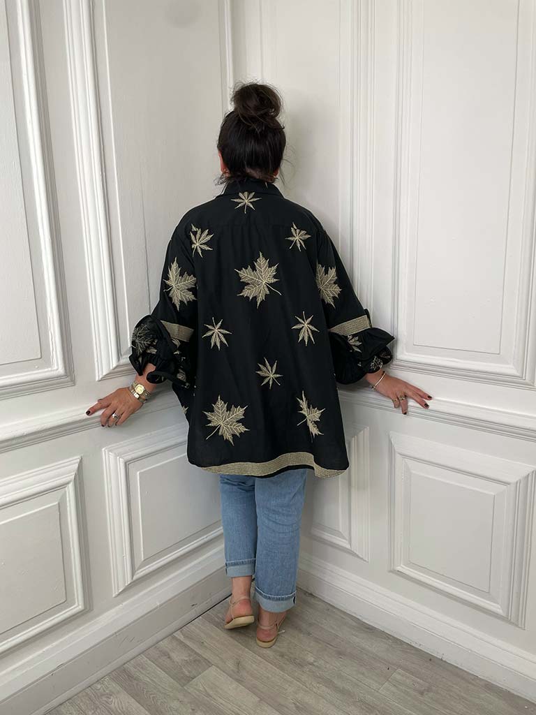 Maple Leaf Frill Sleeve Shirt
