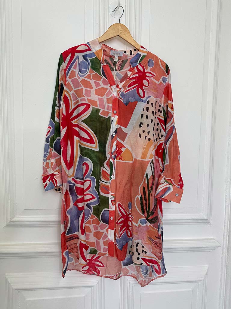 Passion Fruit Floral Shirt Tunic