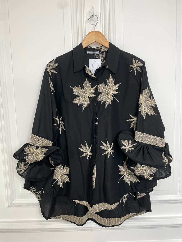 Maple Leaf Frill Sleeve Shirt