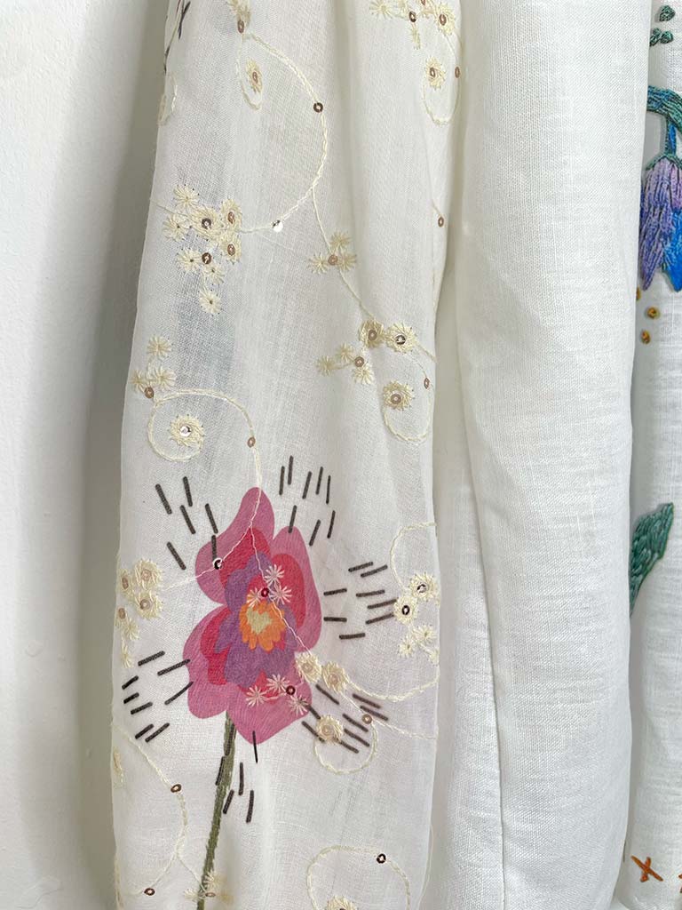 Embroidered Print Gypsy Top