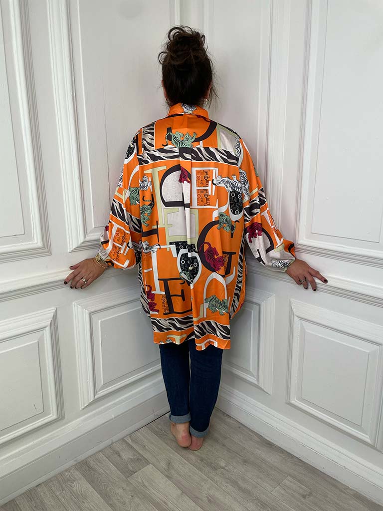 Lightweight Knitted T-Shirt - Tiger Orange