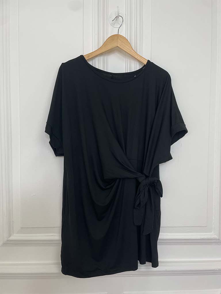 Relaxed Tie Tee - Black