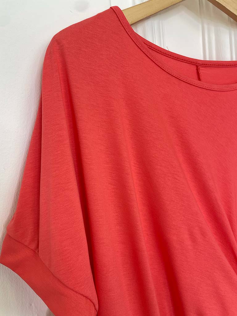 Relaxed Tie Tee - Coral