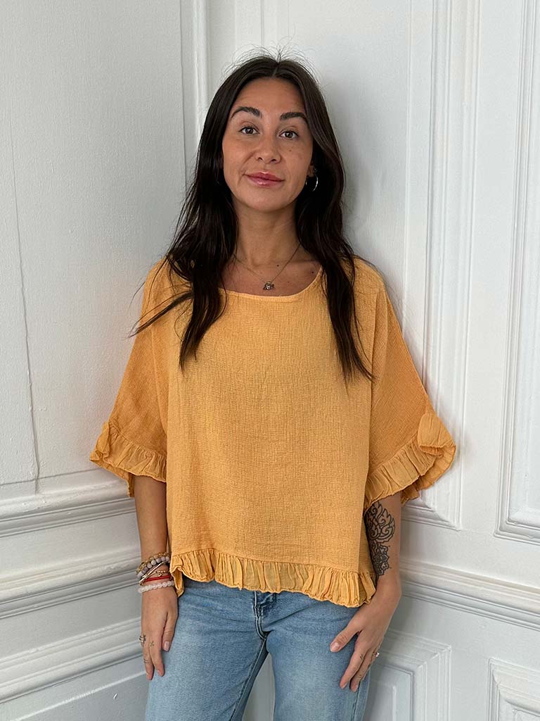 Cotton Frill Top - Sorbet