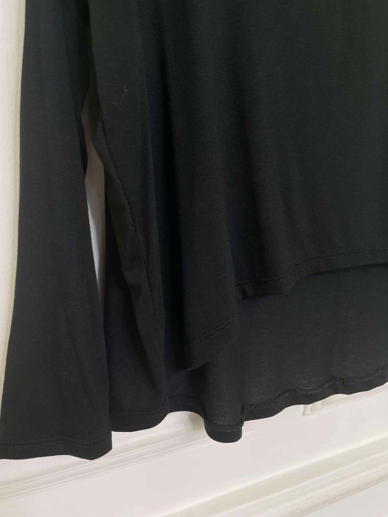 Basic Long Sleeve Jersey Top - Black
