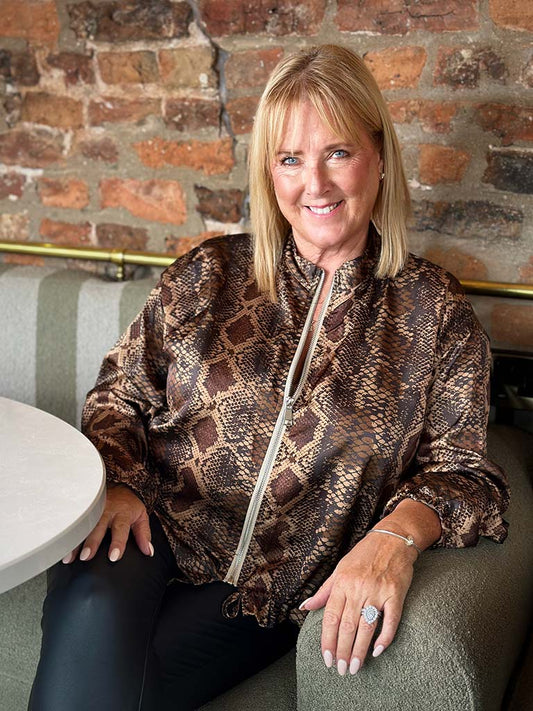 Silk Feel Bomber Jacket - Snake