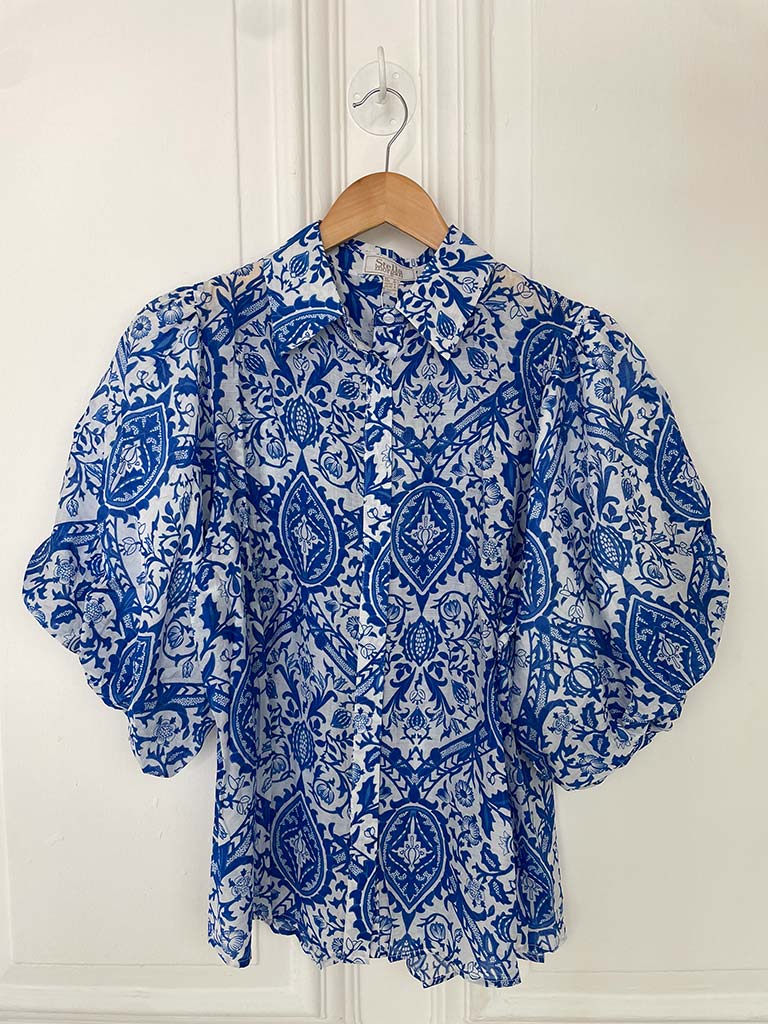 Puff Sleeve Floral Print Shirt