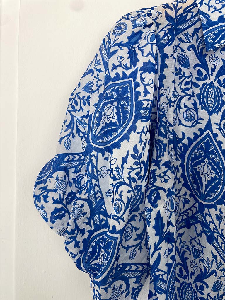Puff Sleeve Floral Print Shirt
