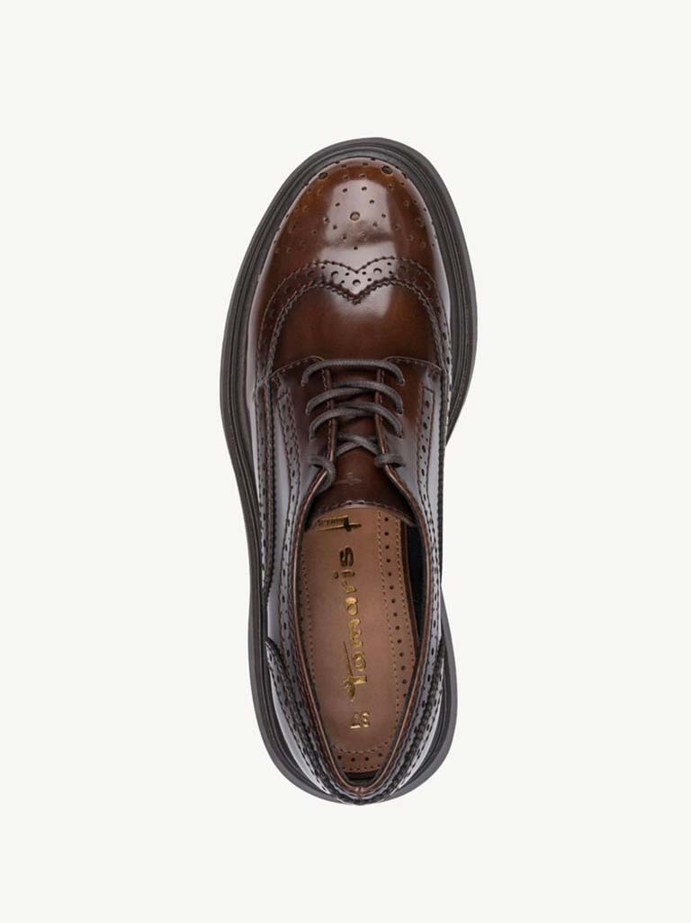 Tamaris Faux Leather Brogues - Muscat