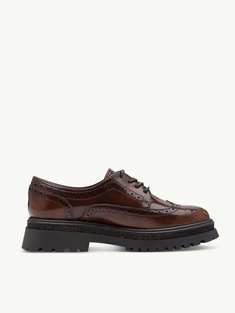 Tamaris Faux Leather Brogues - Muscat