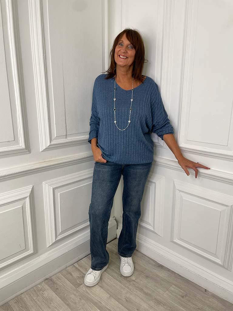 Studded High Neck Knit - Stone