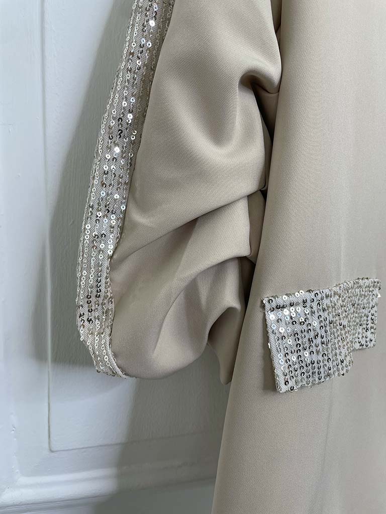 Malissa J Waterfall Faux Leather Studded Jacket - Stone