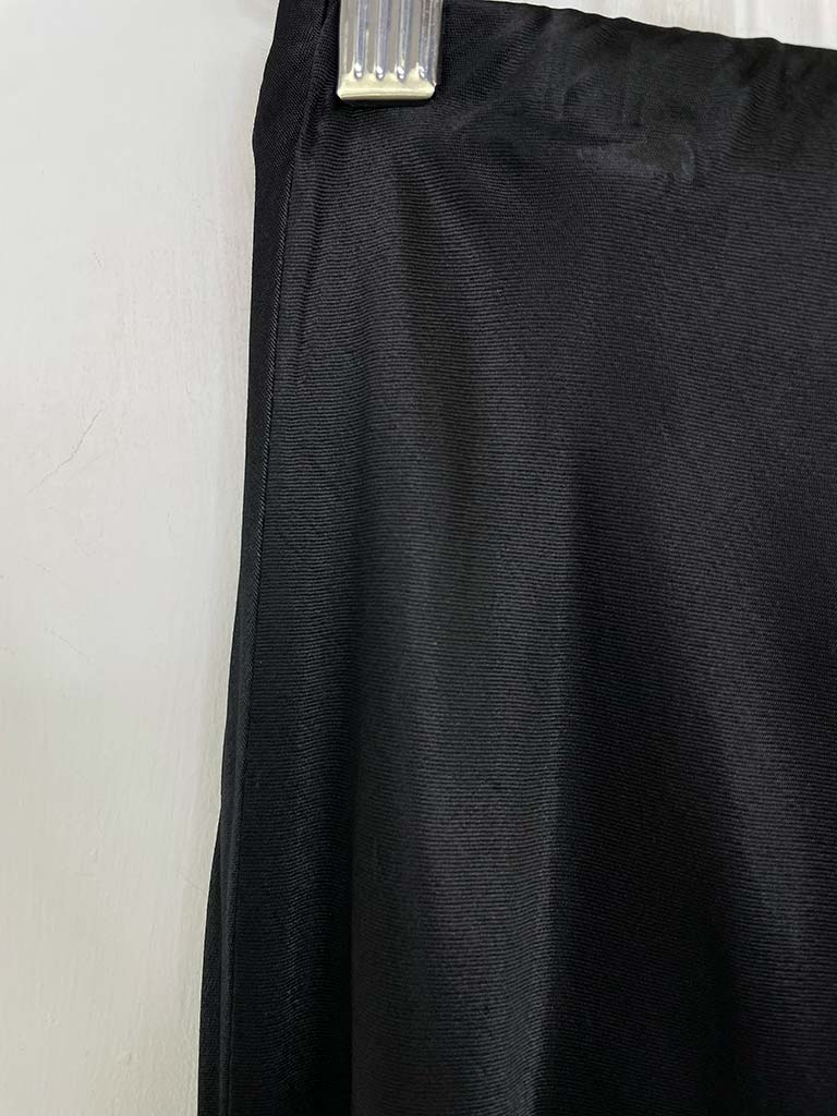 Abstract Print Silk Feel Skirt - Denim & Chocolate