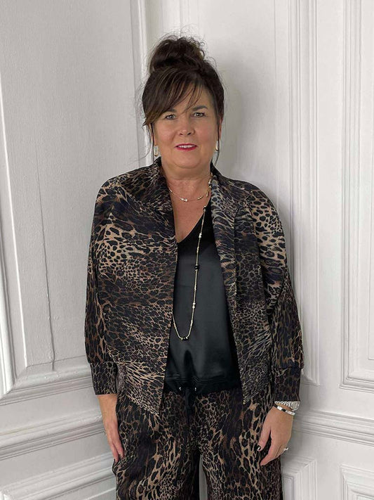Malissa J Plissé Jacket - Leopard