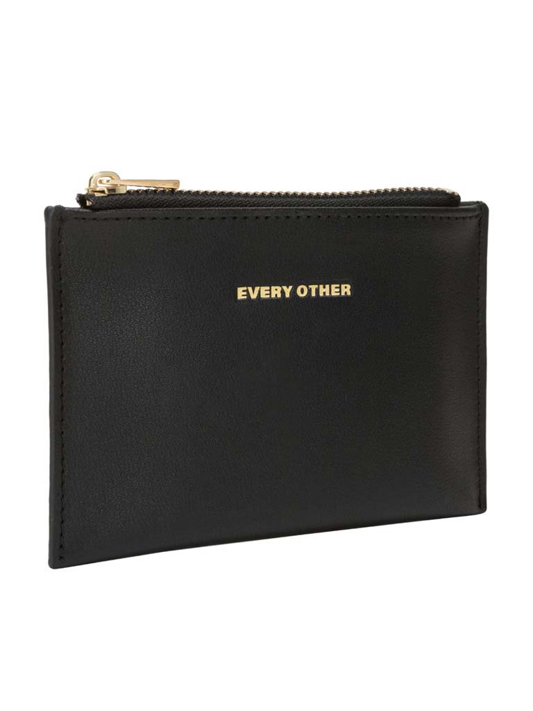 Every Other Faux Leather Card Holder - Black