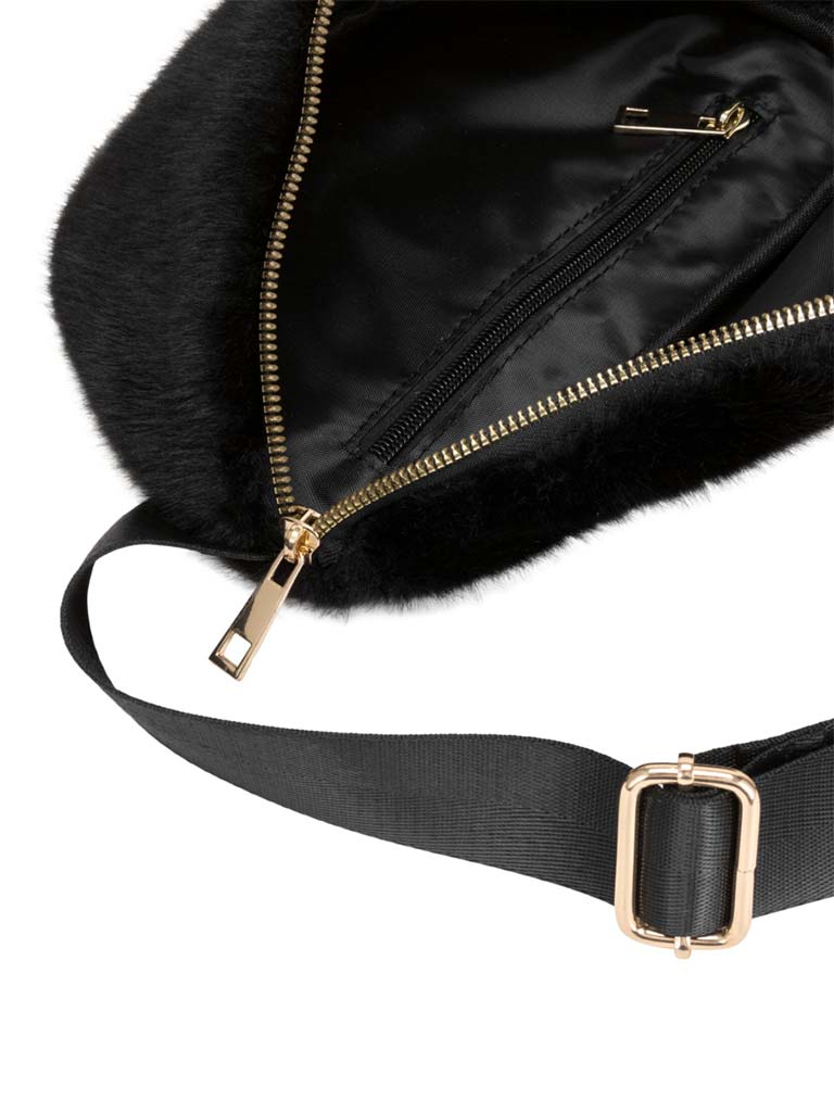 Every Other Faux Fur Bumbag - Black