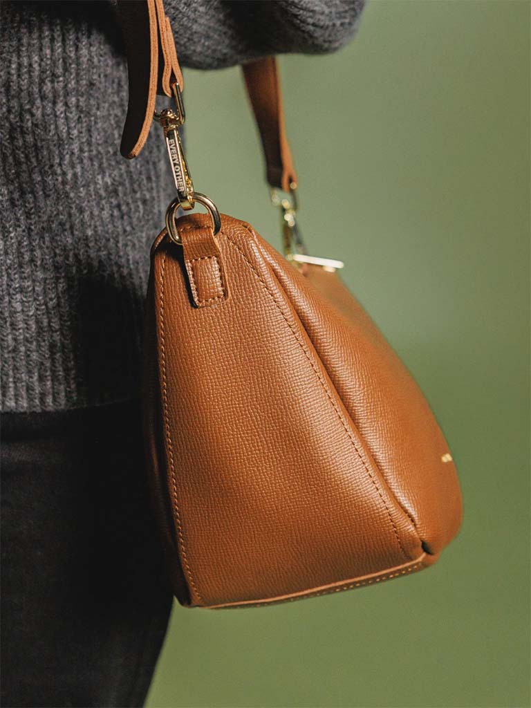 Every Other Faux Leather Trapeze Bag - Tan
