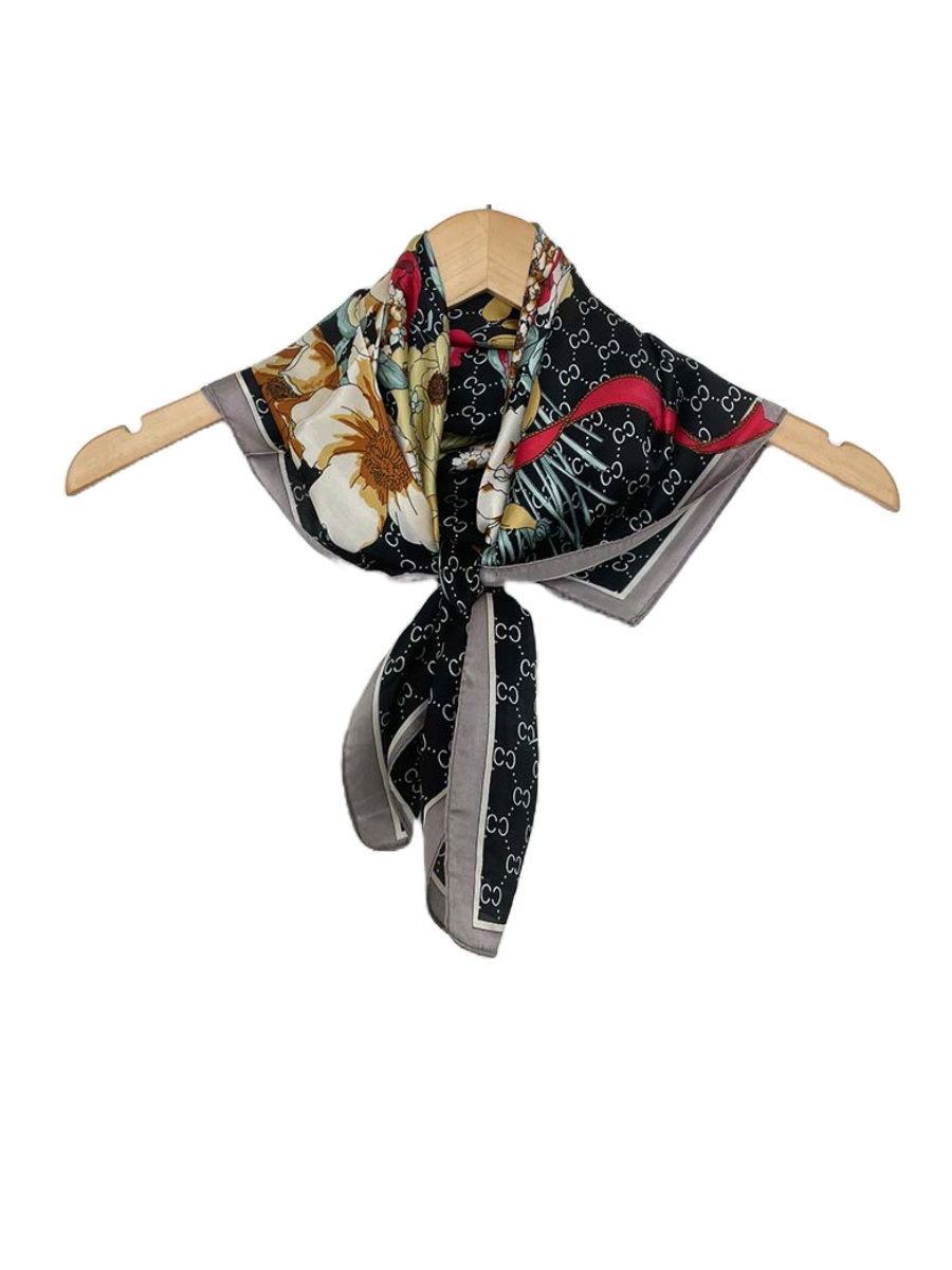 CC Floral Bouquet Neckerchief - Black