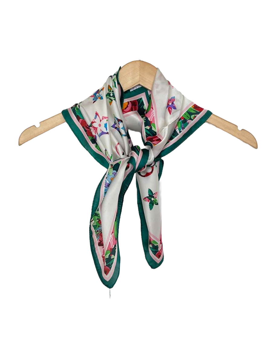 Tropical Deco Flower - White & Sea Green